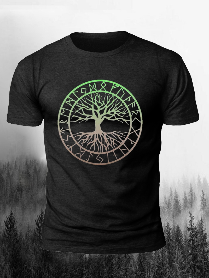 Tree of Life Print Short Sleeve Men's T-Shirt