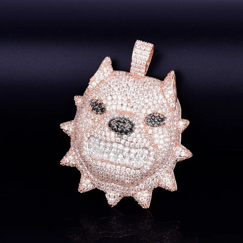 Big Angry Pitbull Pendant Necklace-VESSFUL