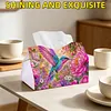 (24cm)Diamond Art Tissue Box DIY PU Napkin Cover for Home Decoration(Bird)