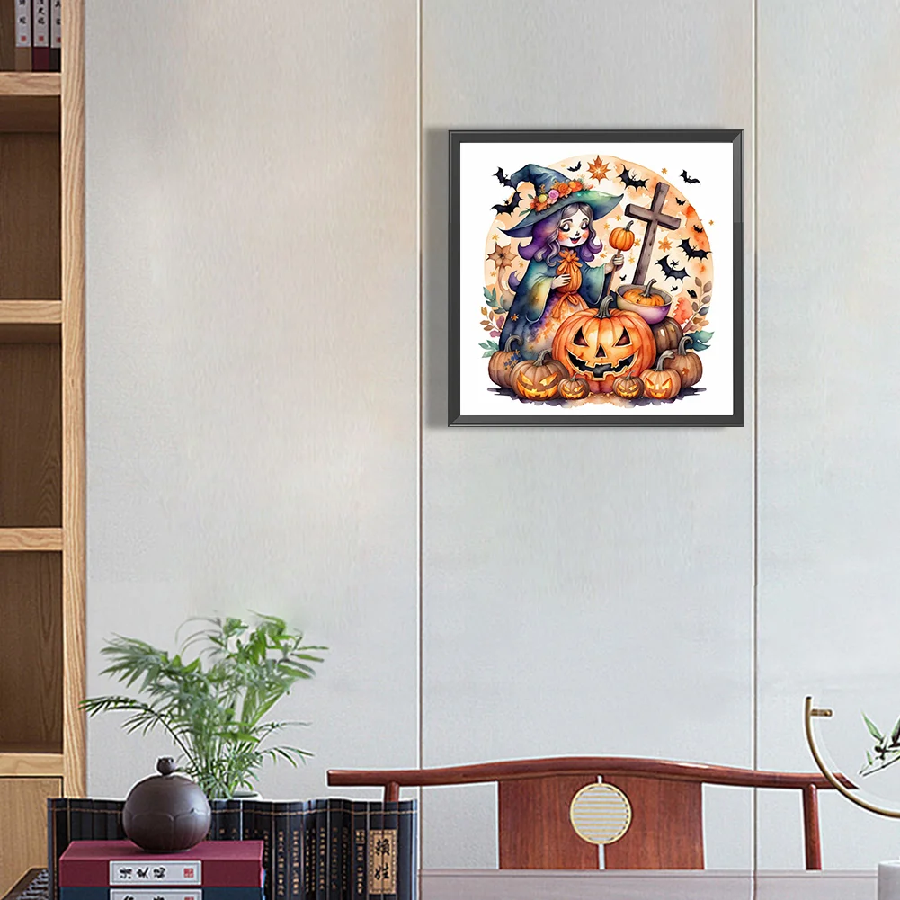 Diamond Painting - Full Round Drill - Witch Pumpkin(Canvas|40*40cm)