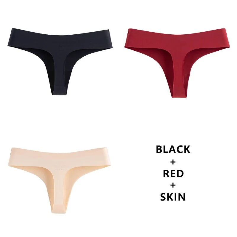 Meet'r 3Pcs/Lot Women Seamless Panties Underwear Fashion Sexy Low-Rise Thong Female Comfortable Intimates G String Lingerie