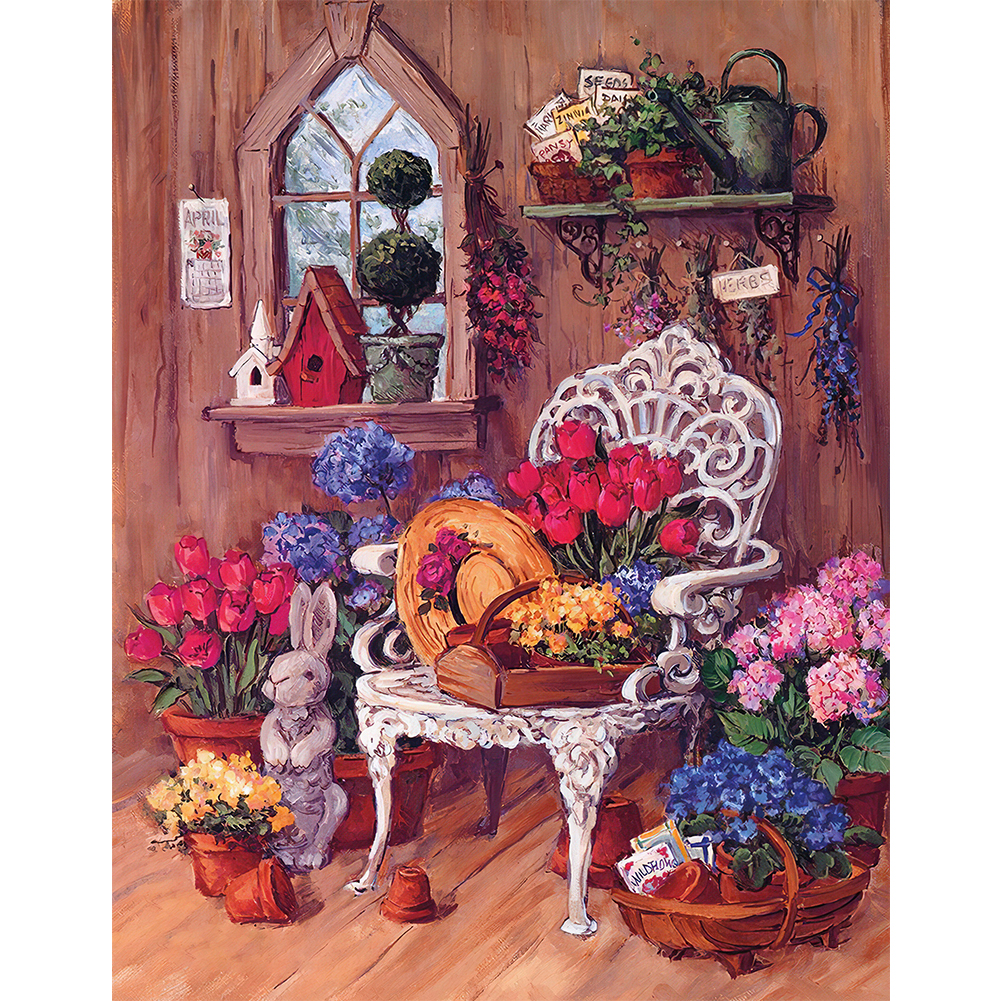 

Corner of Flowers - Round Drill Diamond Painting - 40*50CM, 501 Original