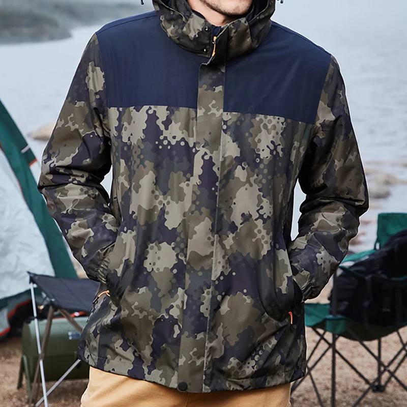 Outdoor Camouflage Detachable Fleece Thickened Jacket