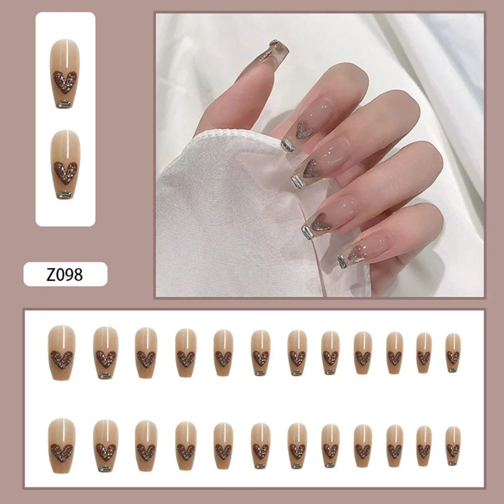 24pcs Coffin Fake Nails Long Mixed Black White Blood Pattern Press On Nails with Glue Removable Ballerina False Nails Full Tips-Nail Inspo