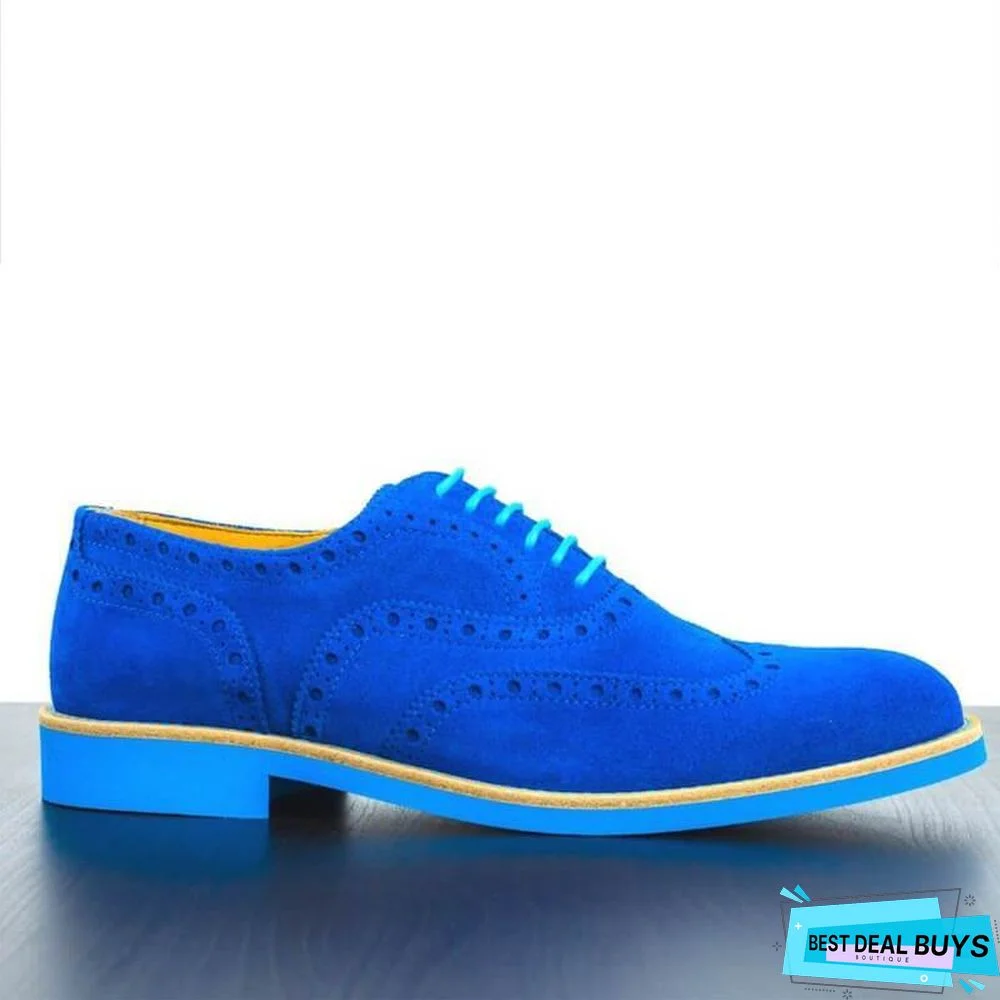 Men's Fashion Brogue Carved Suede Shoes