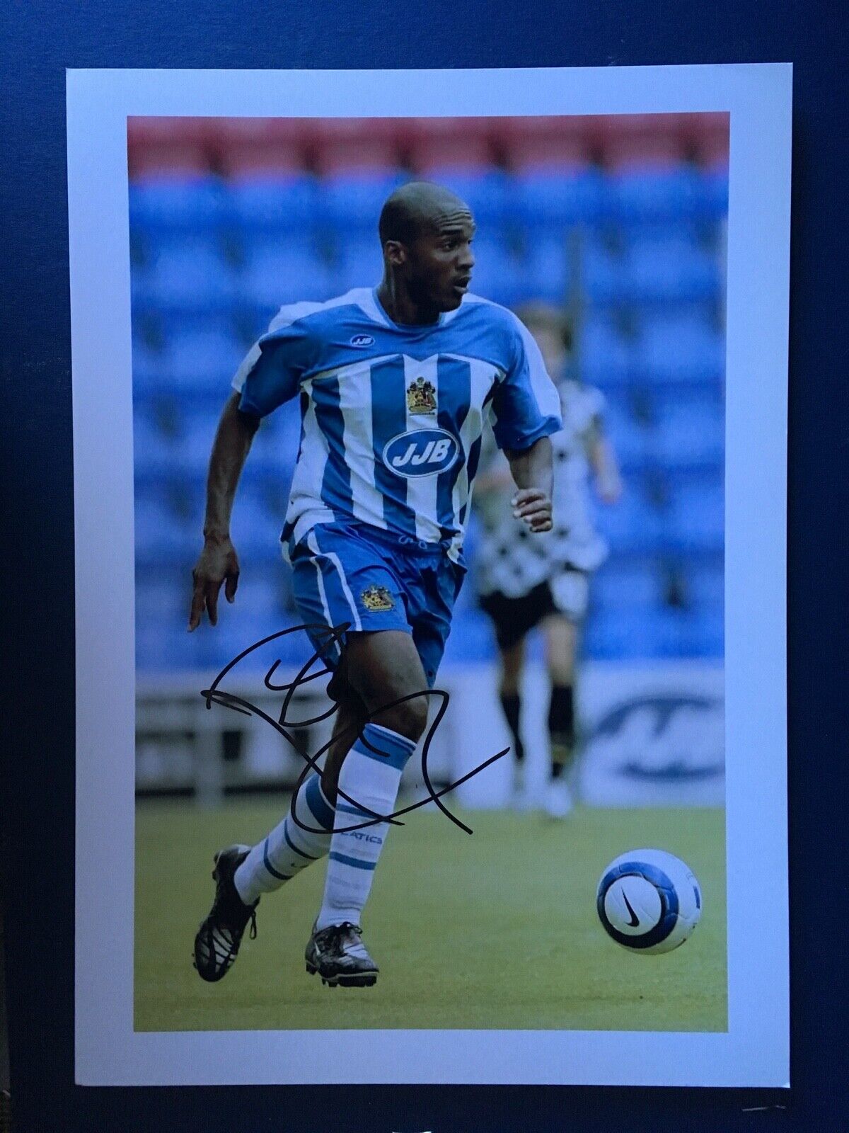 DAMIEN FRANCIS - FORMER WIGAN FOOTBALLER - EXCELLENT SIGNED Photo Poster painting