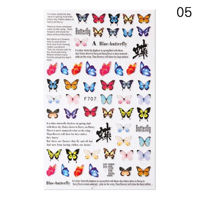 1PC Red/Black/White/Gold 3D Valentine Sticker For Nails Lover Sliders For Girls DIY Design Decals Nail Art Decoration