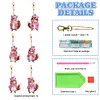 6Pcs-&eacute;cureuil rose-double face perceuse-diamant porte-cl&eacute;