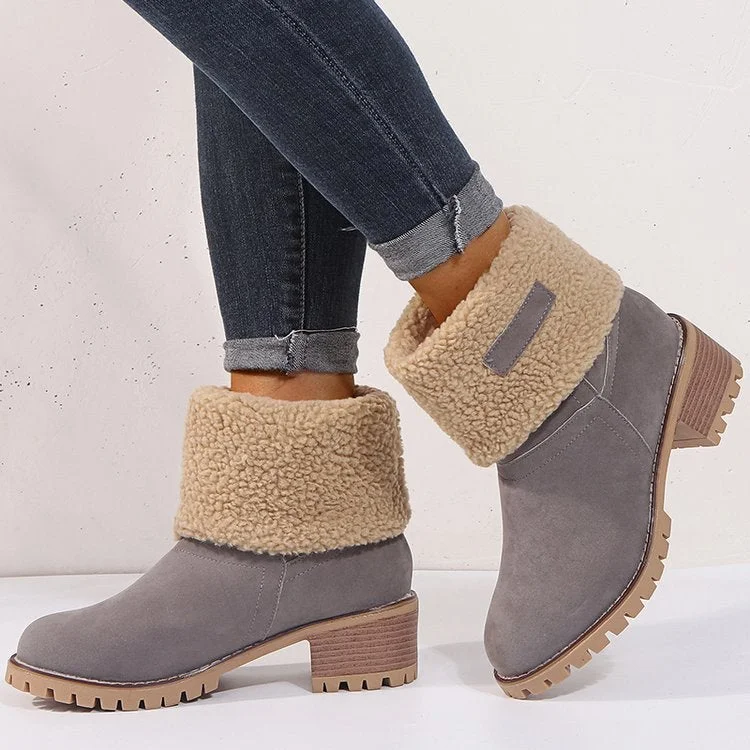 Women's Boots Short Solid Color Snow Boots