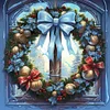 Diamond Painting -DIY Round Drill Xmas Wreath Stained Glass