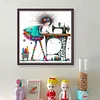 Sewing Machine Girl-11CT Stamped Cross Stitch 40*40cm/15.75*15.75in