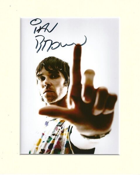 STONE ROSES IAN BROWN NO.2 PP MOUNTED 8X10 SIGNED AUTOGRAPH Photo Poster painting