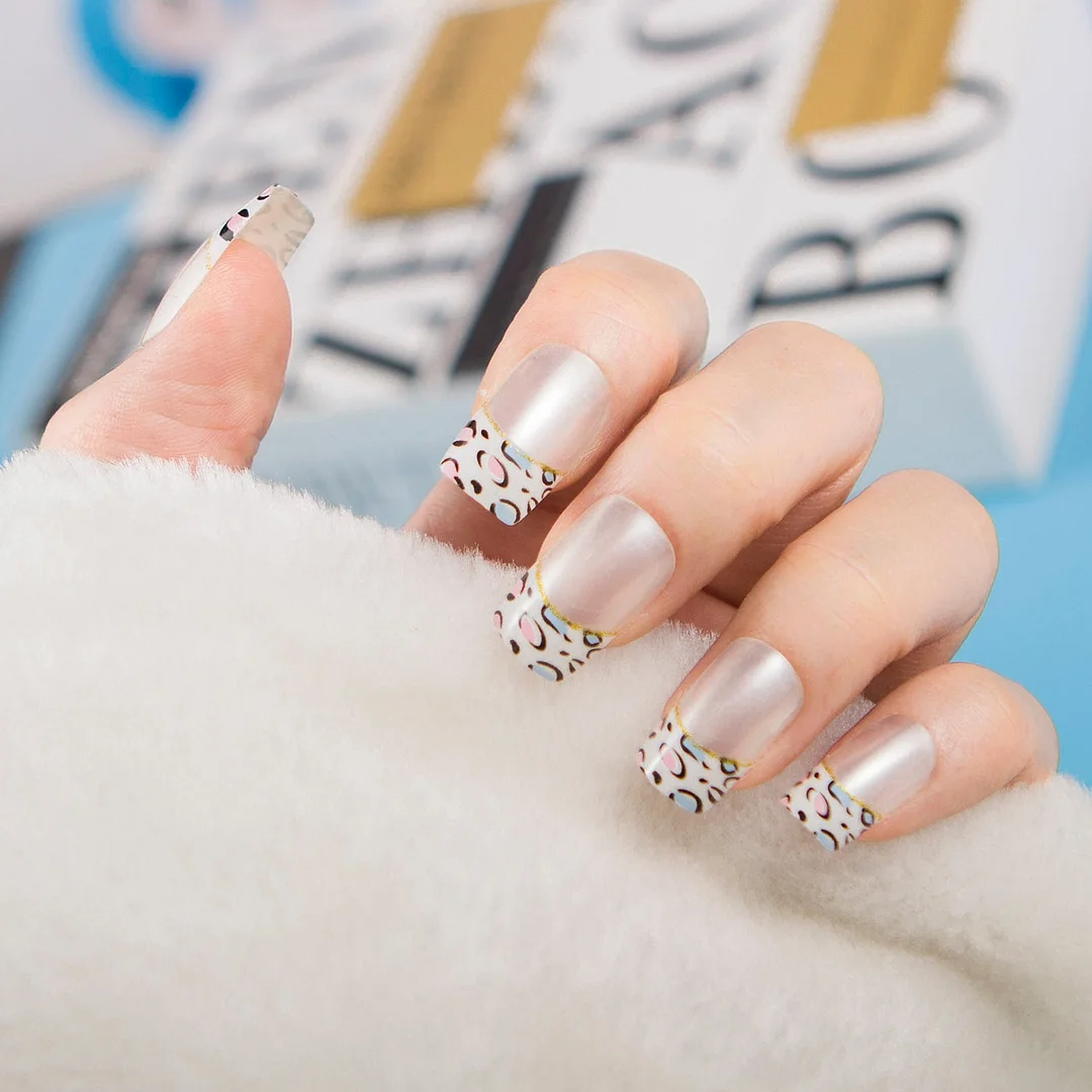 24pcs/set Fashion Acrylic Full Cover Fake Nails 10 Sizes Press on Nails Designs French False Nail Art Tips 278 Fingernail Tips-Nail Inspo