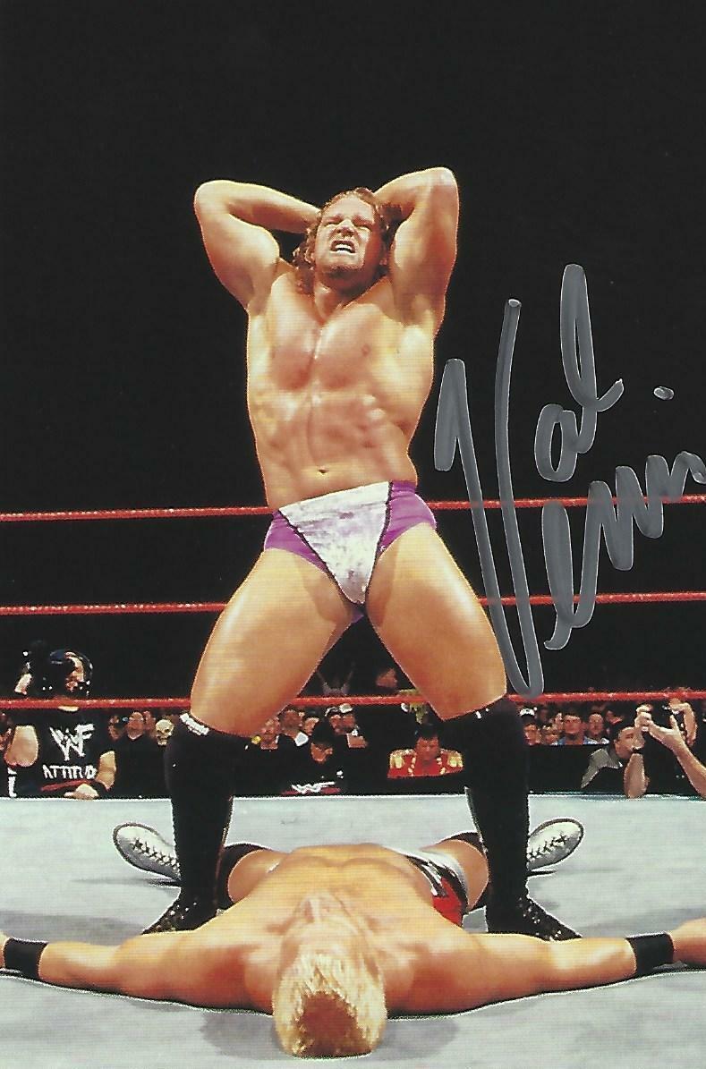 Val Venis Signed 1999 Comic Images WWF Wrestlemania XV Live 4x6 Photo Poster painting Card #36