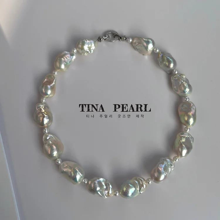 TINA Jewelry Natural Aurora Freshwater Baroque Pearl necklace BEST QUALITY BEST PRICE