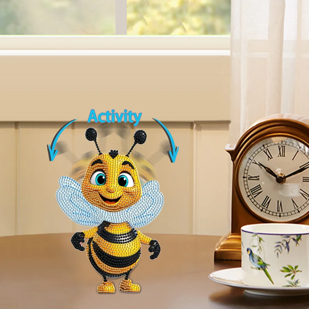 DIY Bee Acrylic Shaking Head Table Top Special Shaped Drill Diamond Painting Ornament Kits