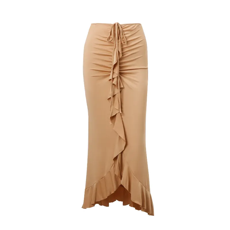 Uveng Uveng Wish New Fashion French Temperament Low Waist Pressure Pleated Flounce Skirt Woman