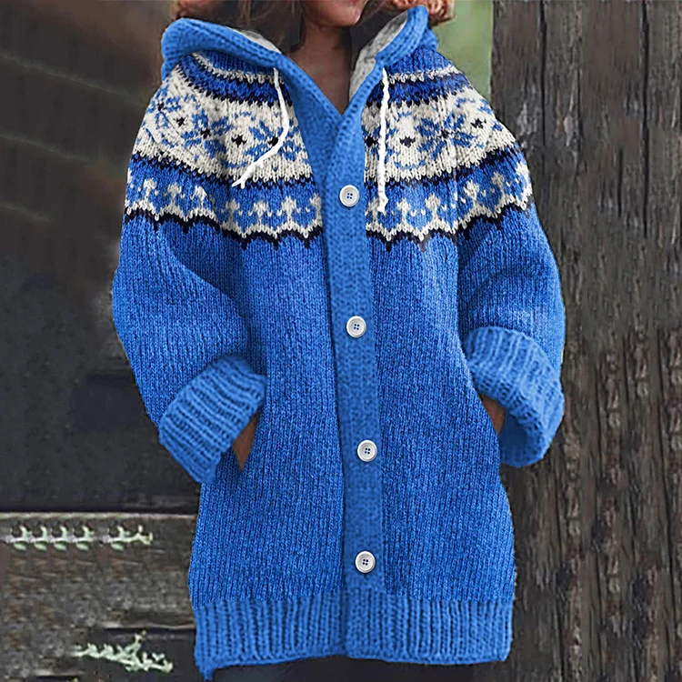 Utbros Vintage Fair Isle Knit Cardigan Sweater