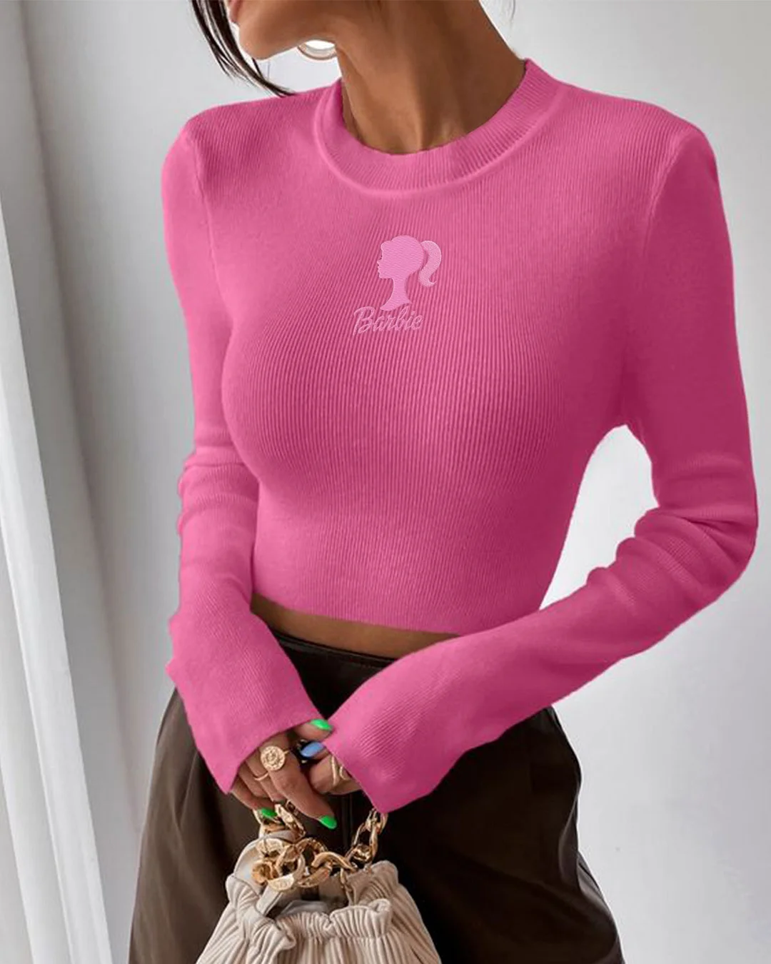 Barbie Girl Long Sleeve Knitted Top