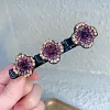 4 Pi&egrave;ces Pince Barrette &agrave; Cheveux lat&eacute;rale &agrave; Trois Fleurs