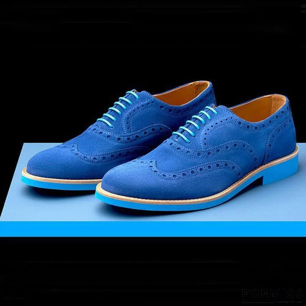 Men's Fashion Brogue Carved Suede Shoes | EGEMISS