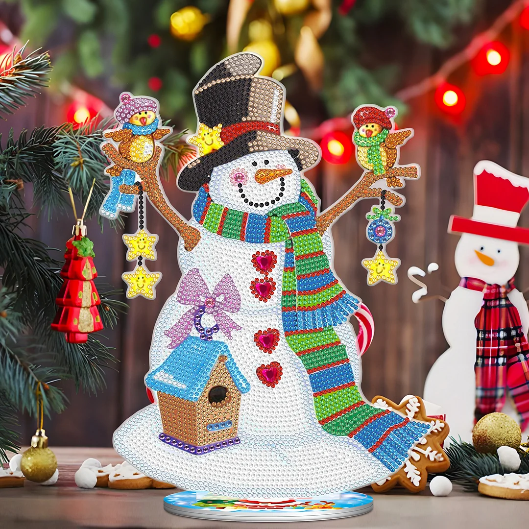 Christmas Diamond Painting Decoration Christmas Snowman (Single-Sided Special-Shaped Diamond)