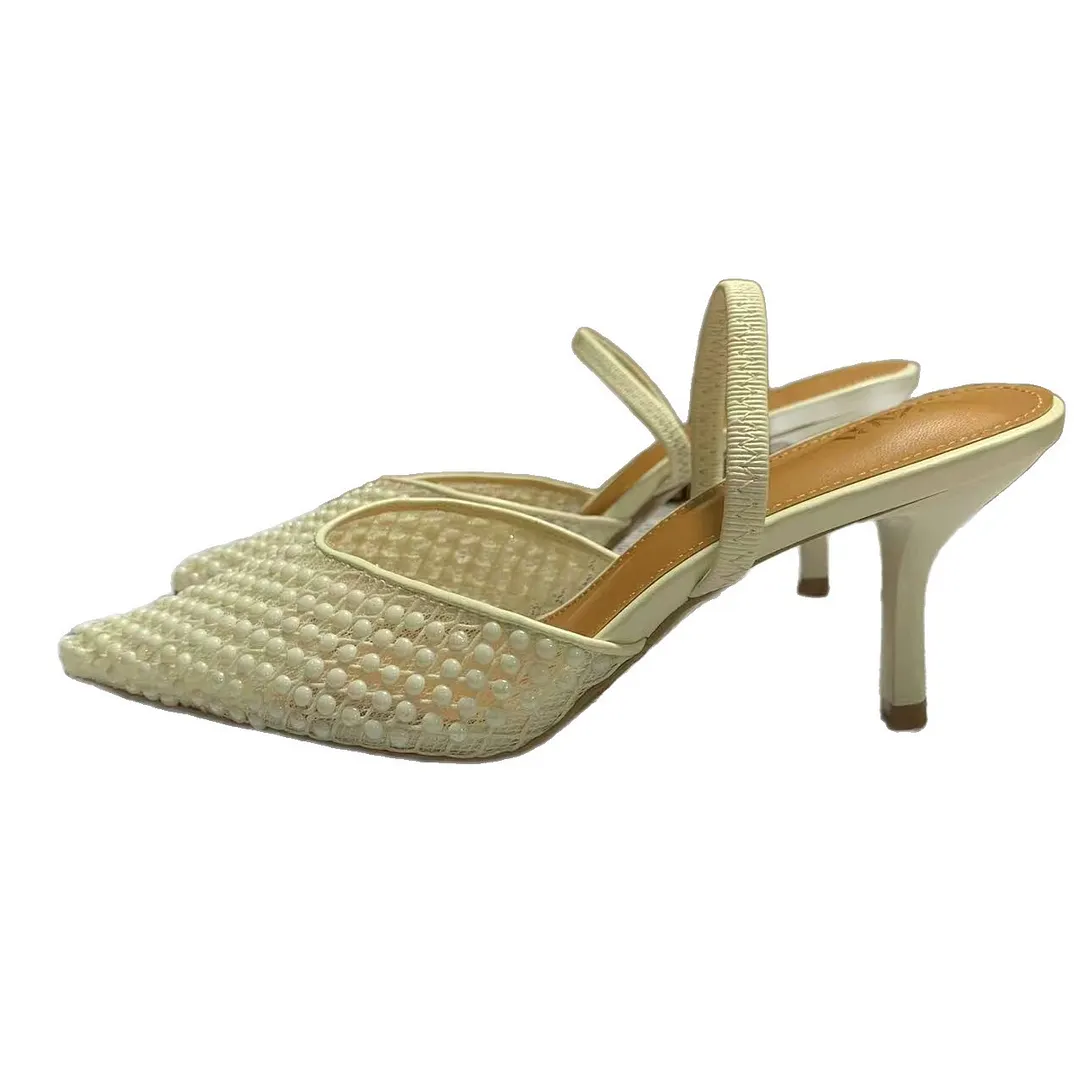 Breakj Breakj Home 2025 New Women's Shoes Mesh Sharp Head Thick And Slippers Women's Summer Breathable Light, Comfortable And Comfortable Leisure High