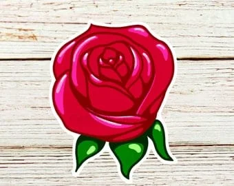 pornhint Pornhint Sweet Cute Cartoon Red Rose Sticker, Laptop Decal, Hydro Sticker, Pretty Flower Sticker, Kawaii Flower, Kawaii Stickers, Kawaii Rose Sticker