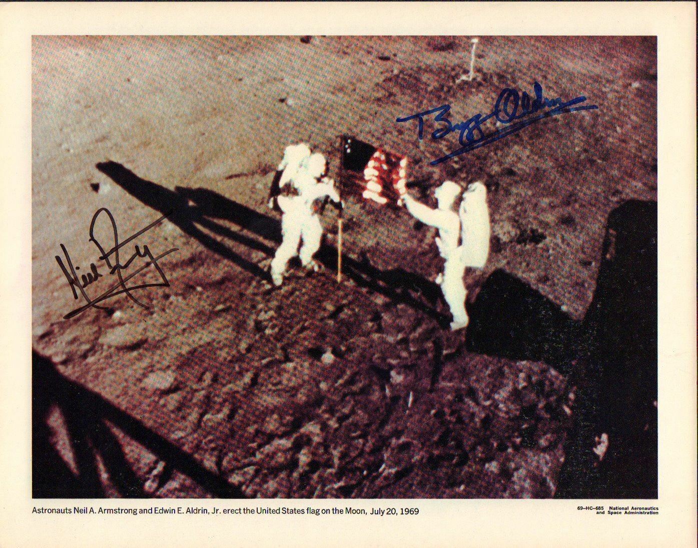 NEIL ARMSTRONG & BUZZ ALDRIN Signed Photo Poster paintinggraph - Apollo XI - preprint