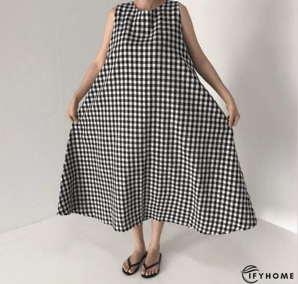 Black Casual Sleeveless Weaving Dress | IFYHOME