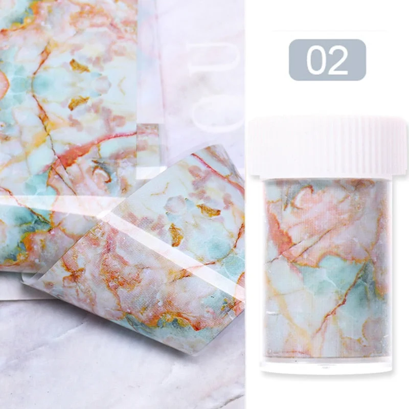 Nail Foils Marble Series Nail Transfer Foils Decorations DIY Idea Nail Art Transfer Sticker Decals Nail Accessories 4*100cm-Nail Inspo