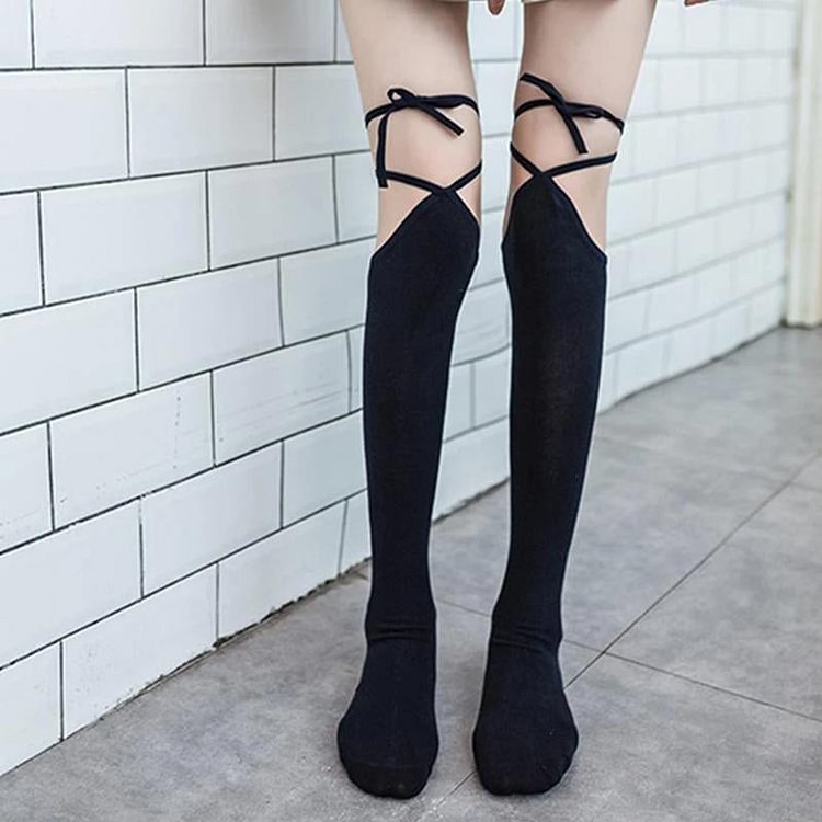 Lolita Strap Over Knee Socks
