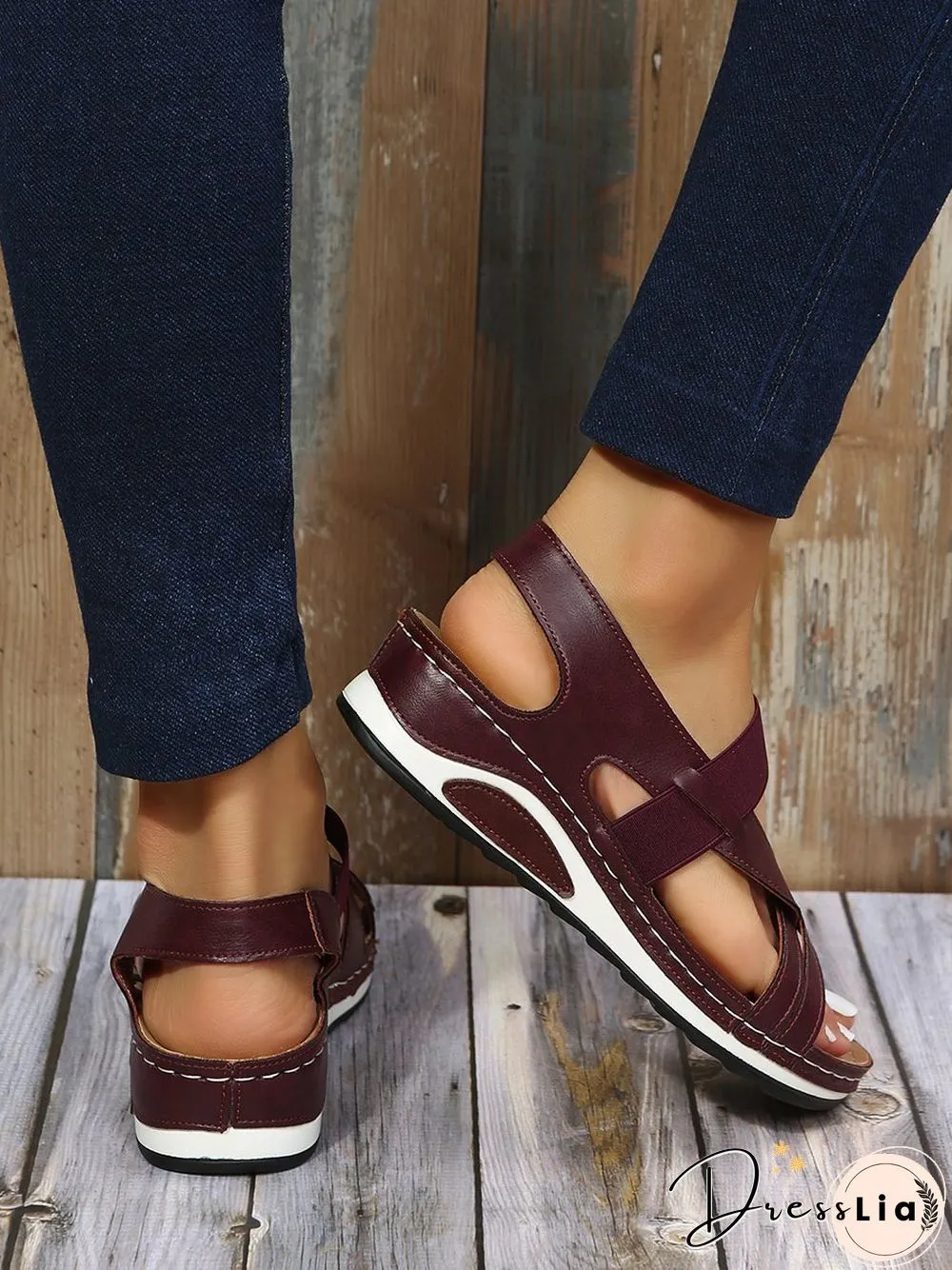 Casual Elastic Low Heel Sandals