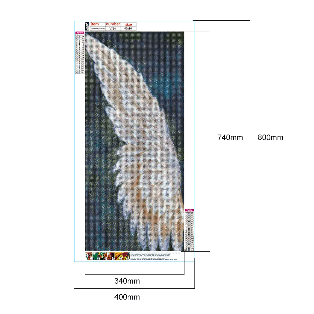 Diamond Painting - Full Round Drill - Angel Wings(80*40cm)