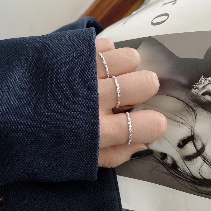 Silver Plated 925 Sterling Silver No Inlaid Geometric Rings