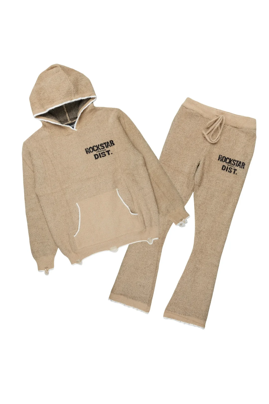 Lake Beige Mohair Knit Track Set