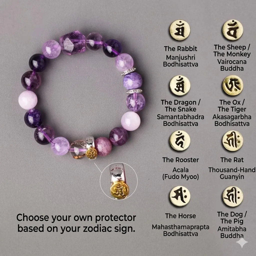JiStones Celestial Amethyst & Super Seven "Period 9" Zodiac Talisman