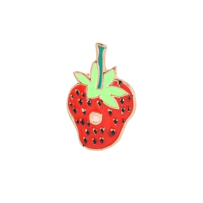 Cartoon Style Pin Fruit Alloy Stoving Varnish No Inlaid Unisex Brooches