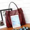 Ladies retro four-piece large-capacity Picture-mother bag, solid color handbag, one-shoulder diagonal bag