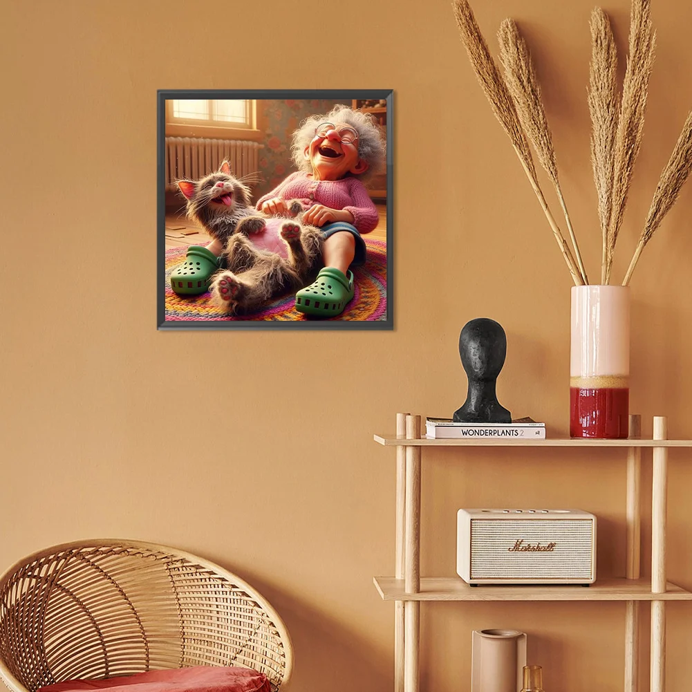 Diamond Painting - Full Round Drill - Grandma Girl(Canvas|30*30cm)