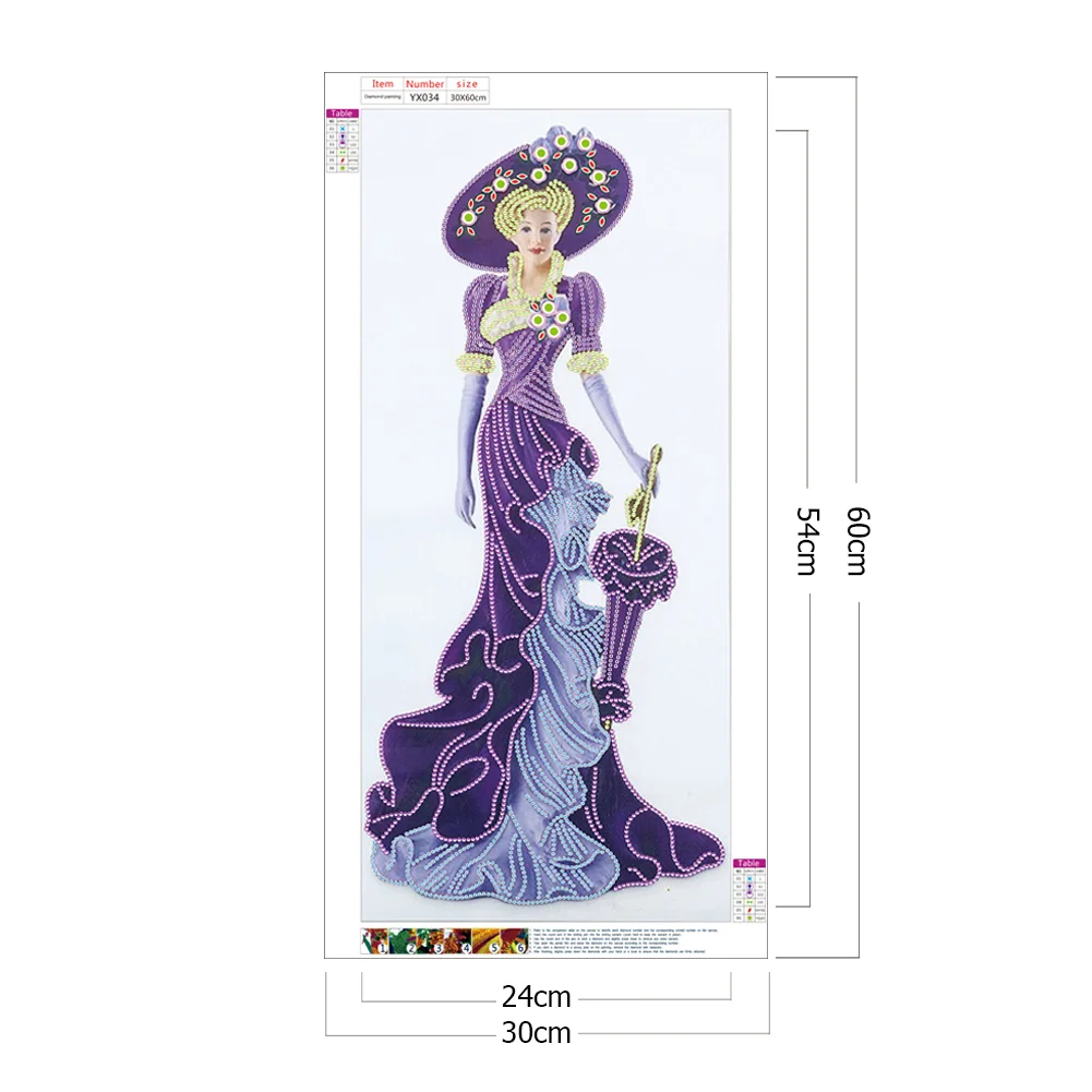 Diamond Painting - Special Shaped Drill - Dress Lady(30*60cm)