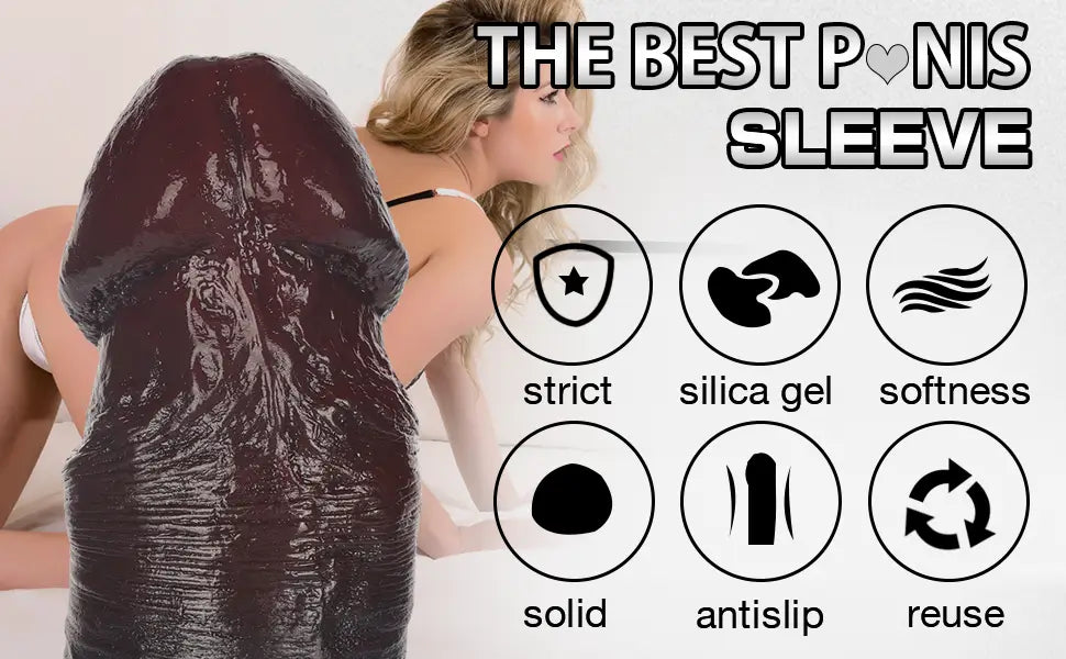 8.2" x 1.9" Realistic Liquid Silicone BBC Penis Sleeve detail 4