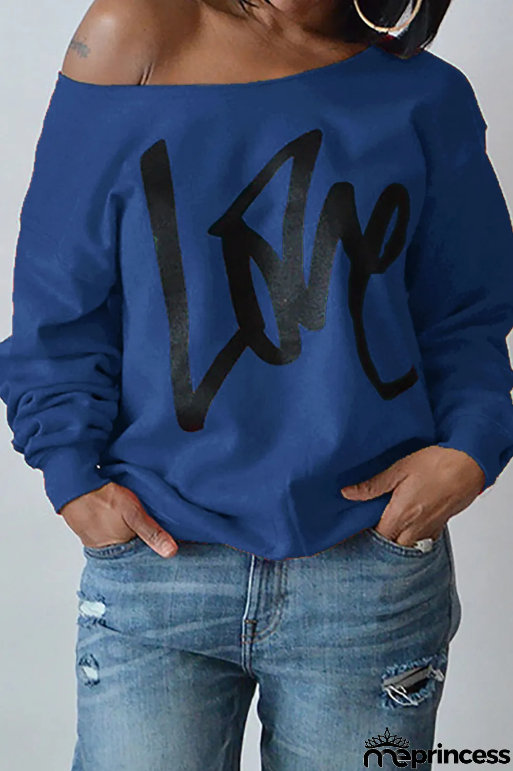 Purplish Red Fashion Casual Letter Print Basic Oblique Collar Tops