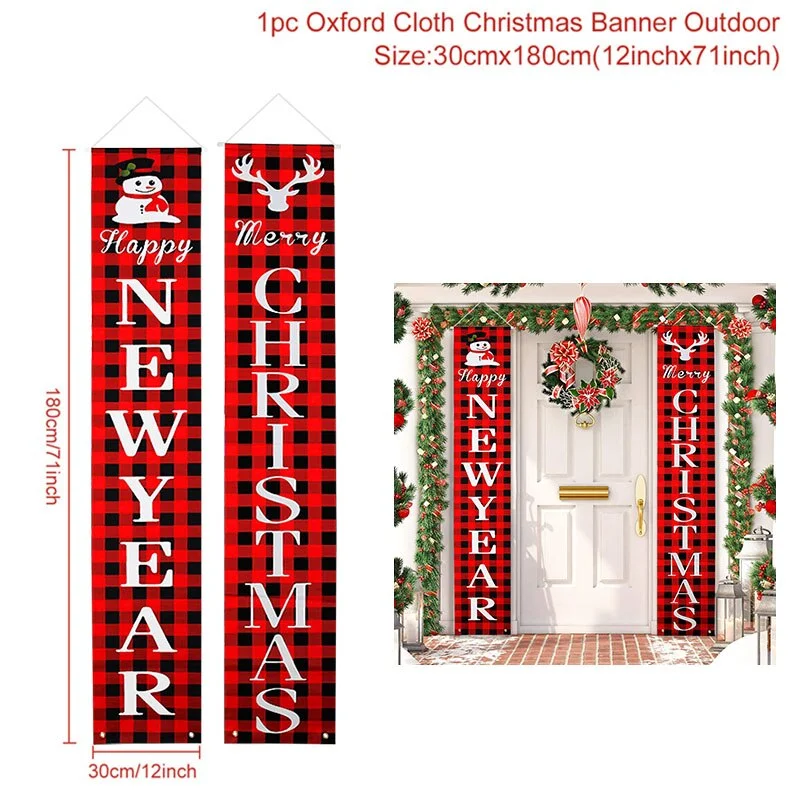 Nutcracker Soldier Christmas Door Banner Ornament Santa Claus Merry Christmas Decorations For Home Navidad Gift New Year 2022