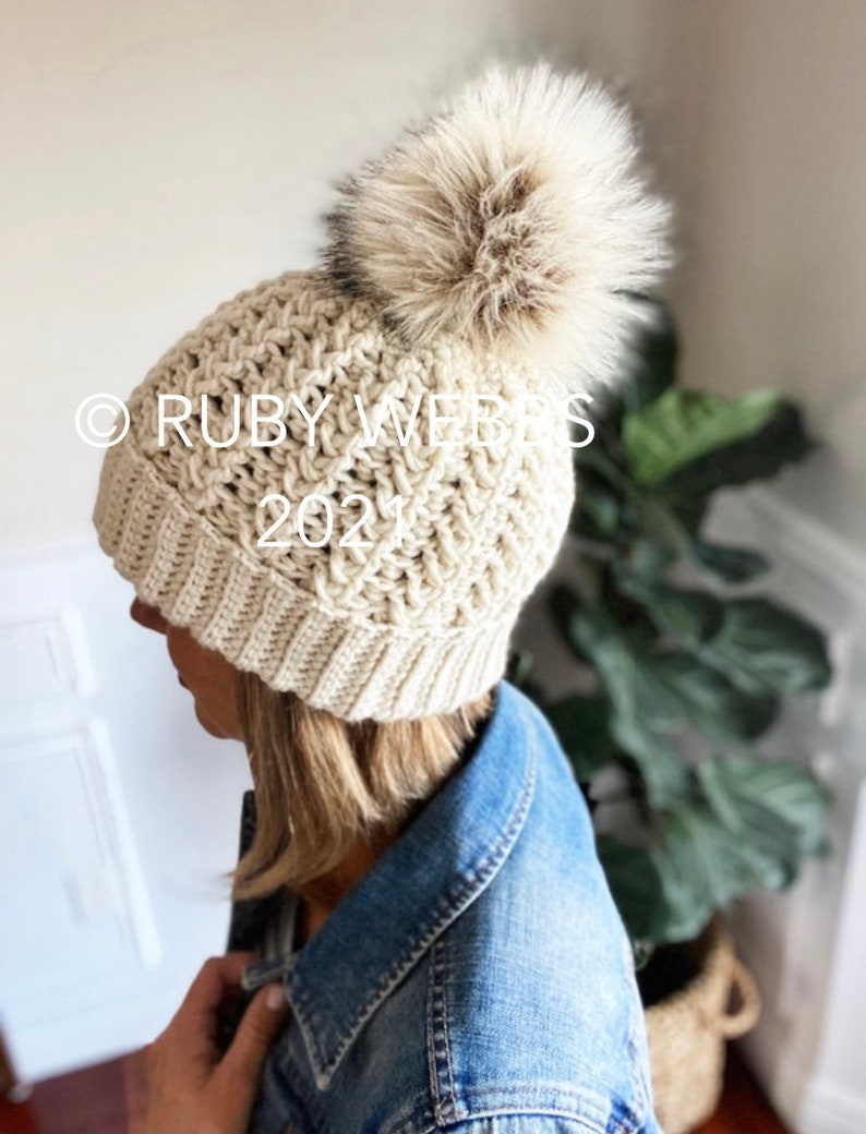 CROCHET PATTERN, The Emery Cluster Stitch Beanie Pattern, Double Brim Beanie, Brimless Beanie, Crochet Hat Pattern, Crochet Pattern