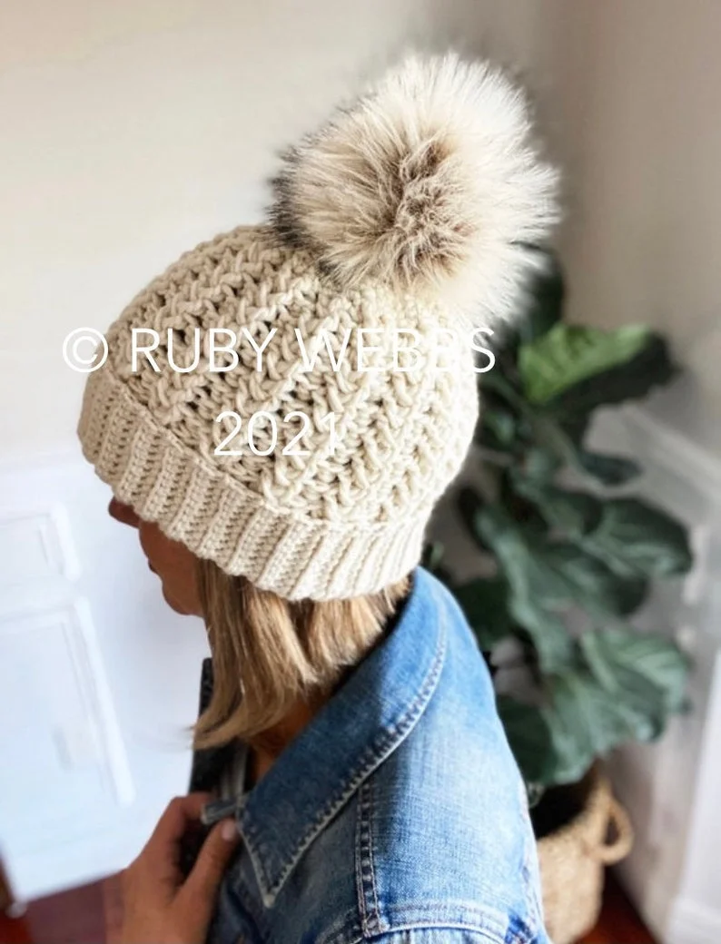 CROCHET PATTERN, The Emery Cluster Stitch Beanie Pattern, Double Brim Beanie, Brimless Beanie, Crochet Hat Pattern, Crochet Pattern