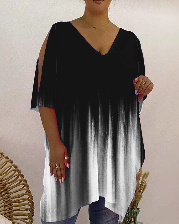 V-Neck Casual Print Women's Top