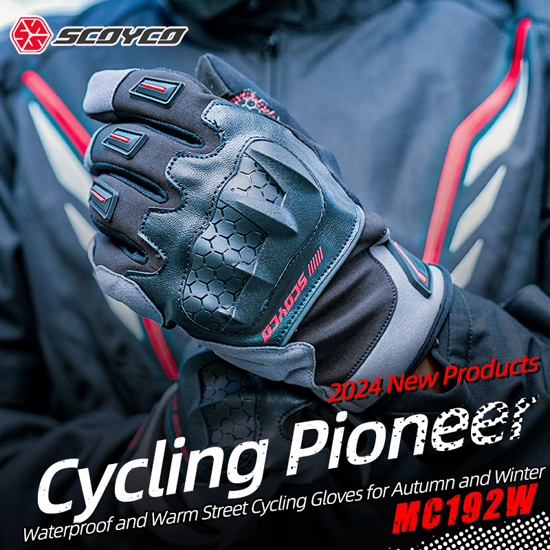 SCOYCO Motorcycle Gloves Men Women Autumn Winter Waterproof Windproof Warm Full Finger Motocross Riding Gloves Anti-fall Gloves