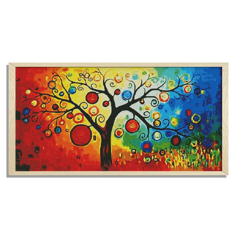 

Fortune tree - 14CT Stamped Cross Stitch - 94*51cm, 501 Original