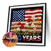 Diamond Painting -DIY Round Drill American Flag(40x40cm-Box)